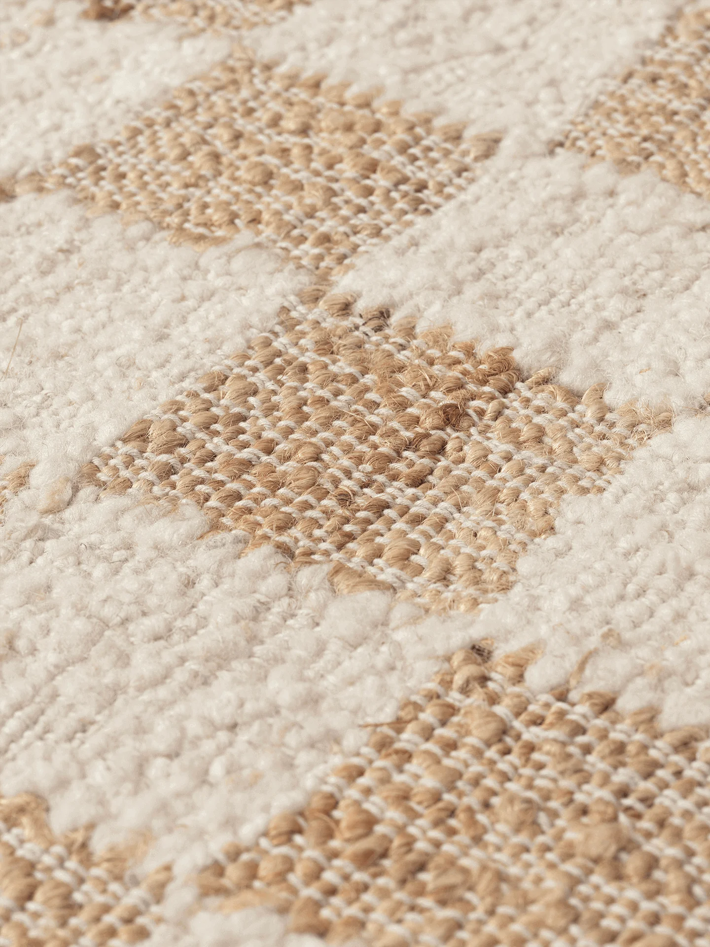 Wool Check Rug Check Wool Jute Rug - Off-White/Natural - Ferm Living
